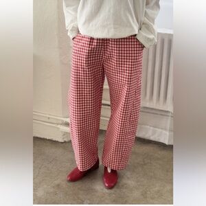 Pretty Garbage Red Gingham Wide leg Pants